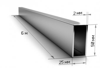 Труба профильная 50*25*2,0 мм (6м) изображение
