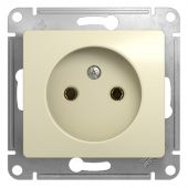 Фотография розетка gsl000241 schneider electric glossa б/зазем.контакта,беж. с рамкой