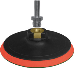 Фотография опорный диск для кругов пластиковый с адаптером д/дрели и ушм 125 мм (м14)