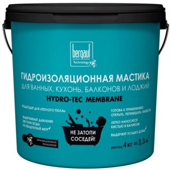 Фотография мастика гидроизоляционная bergauf hydro-tec membrane(бергауф) 4кг