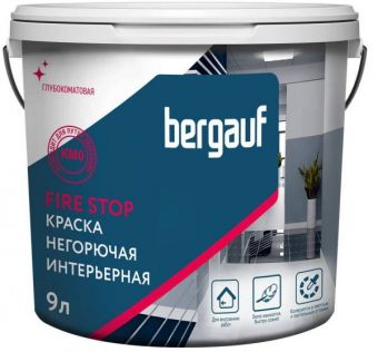 Фотография краска негорючая интерьерная база а bergauf fire stop 14 кг