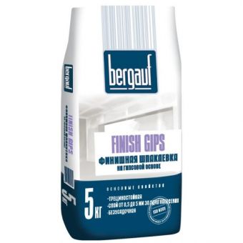 Шпаклевка финишная Bergauf Finish Gips 5кг(на гипсовой основе) фотография