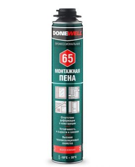 Фотография пена монтажная donewell 65 профессион. всесезонная (1000мл)