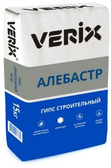 Гипс строительный VERIX-Алебастр 15кг под.50меш фотография