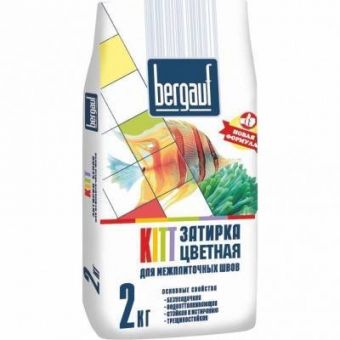 Затирка для межплиточных швов Bergauf Kitt серебристо-серая 2кг фотография