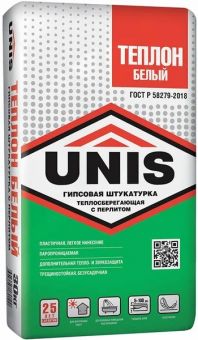 Штукатурка гипсовая ЮНИС ТЕПЛОН белая/30кг фотография