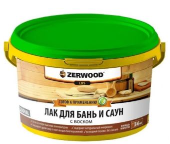 Фотография лак zerwood для бань и саун с воском 2,5кг
