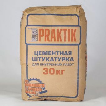 Штукатурка цементная Бергауф Praktik 30кг(для внут.работ) фотография