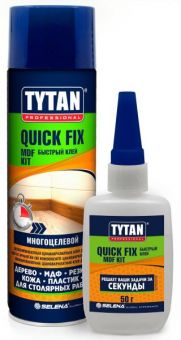 Фотография клей двухкомпонентный для мдф tytan professional quik fix 200мл/50гр