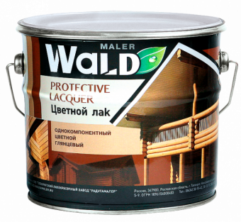 Фотография лак глянцевый "wald"(дуб) для всех видов древесины (3л)