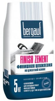 Шпаклевка Финишная Bergauf Finish Zement(Берагуф) 5кг(на цементной основе) фотография