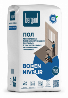 Пол наливной Bergauf Boden Nivelir самонивелир.тонкослойный 25 кг/под.56шт фотография