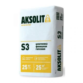 Шпатлевка финишная гипсовая Aksolit S3 /25кг,под.49 шт фотография