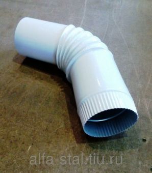 Колено сливное D90*60 гр. RAL 9003 Белый фото