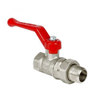 Фотография кран шаровой valfex 1/2" вр/нр рычаг/американка/латун./никел.(56/14)