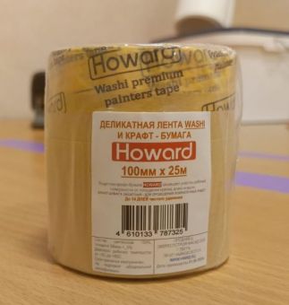 Фотография крафт-бумага с малярной лентой howard 100мм*25м/упак.50шт