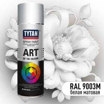 Фотография аэрозольная краска titan professional art 9003 белая матовая