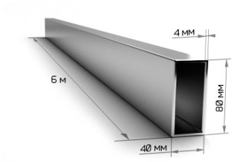 Труба профильная 80*40*2мм (6м) изображение