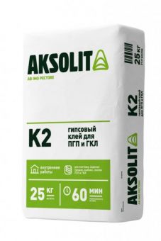 Клей гипсовый для пазогребневых плит и гипсокартона Aksolit  К2 25 кг фотография